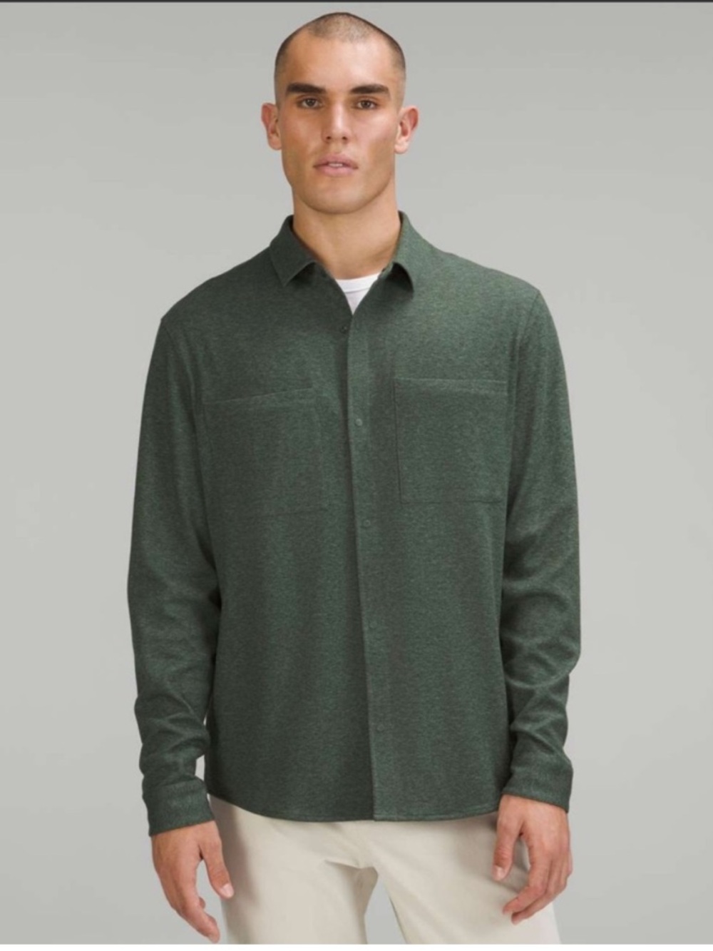 Lululemon Soft Knit Overshirt Heathered Smoked Spruce M3CZMS